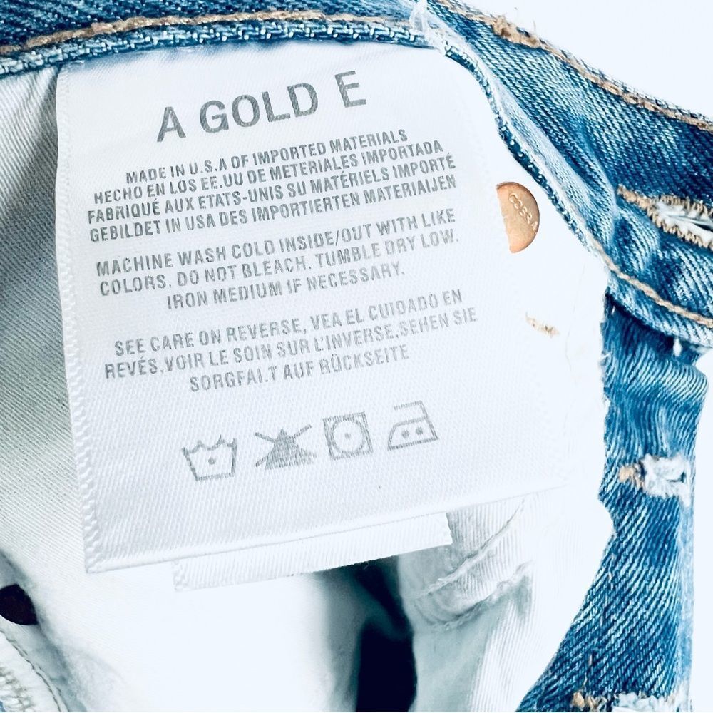 Agolde High Rise Slim Organic Cotton Jeans with Raw Cut Hem Size 26 - Picture 14 of 14